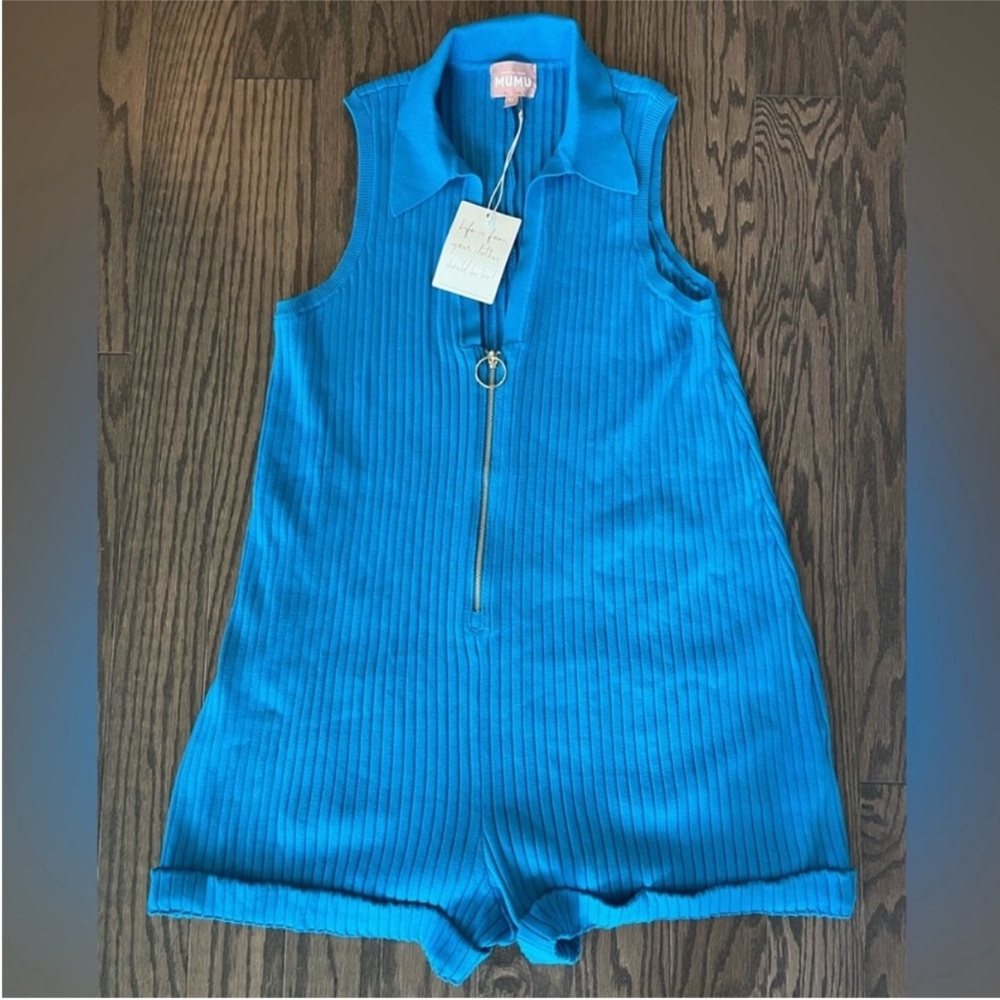 Show Me Your Mumu Blue Sleeveless Romper size medium - Picture 5 of 7